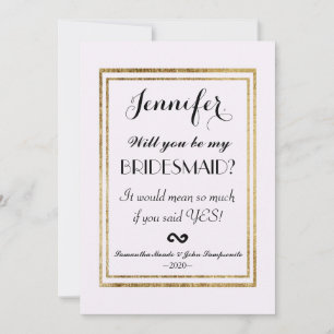 Elegant Simple Faux Gold Outline and White Invitation