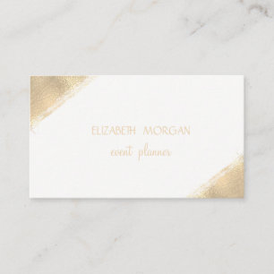 Elegant Simple Faux Gold ,White Business Card