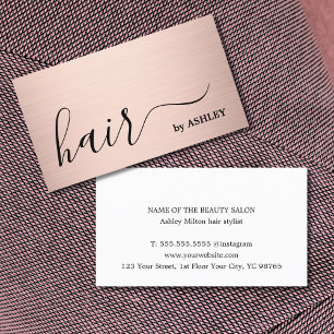 Elegant Simple Faux Rose Gold Bold Hair Stylist Business Card