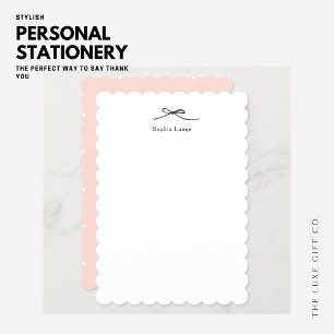 Elegant Simple Feminine Black Bow Monogram Card