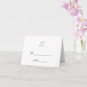 Elegant simple floral bouquet wedding place cards