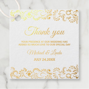 Elegant simple floral wedding favour tags