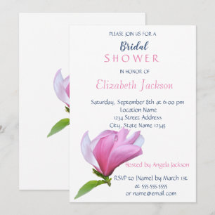 Elegant Simple Flower,Magnolia Bridal Shower Invitation