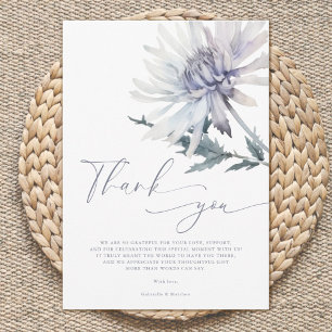 Elegant Simple Flower Winter Baby Shower Thank You Card