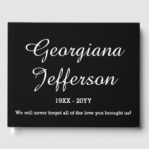 Elegant & Simple Funeral Memorial Guestbook