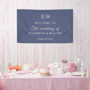 Elegant Simple Future Dusk with Monogram Wedding Banner