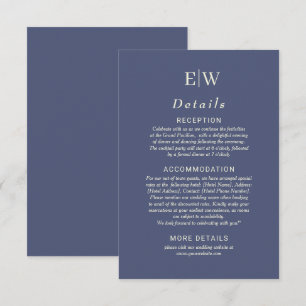 Elegant Simple Future Dusk with Monogram Wedding Enclosure Card