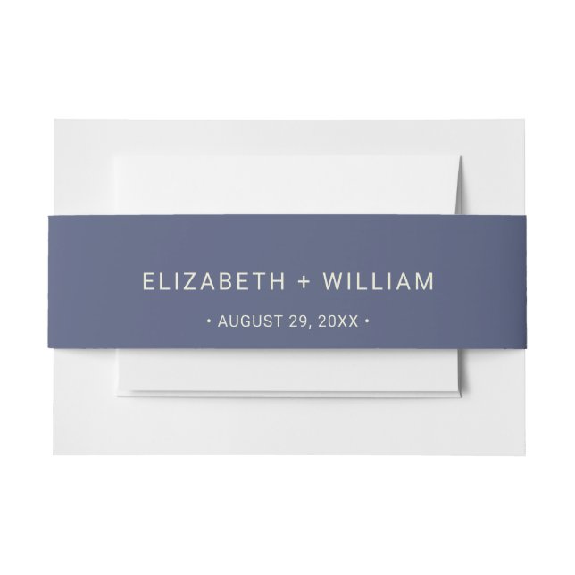 Elegant Simple Future Dusk with Monogram Wedding Invitation Belly Band (Front Example)
