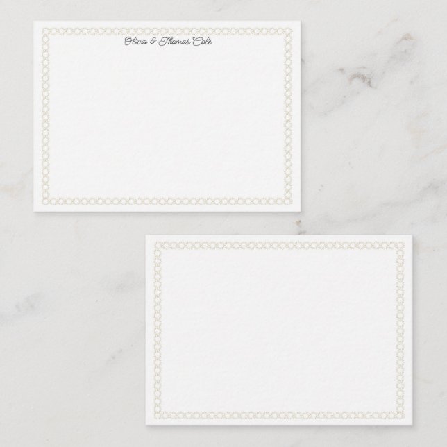 Elegant Simple Gold Circles Frame Wedding Couple Card (Front/Back)
