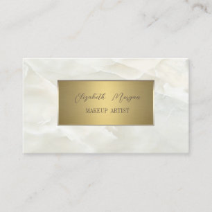 Elegant Simple Gold Frame,White Marble Business Card