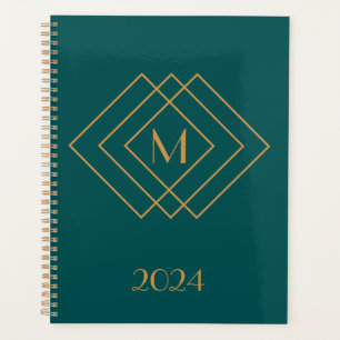 Elegant simple gold geometric Art Deco design Planner