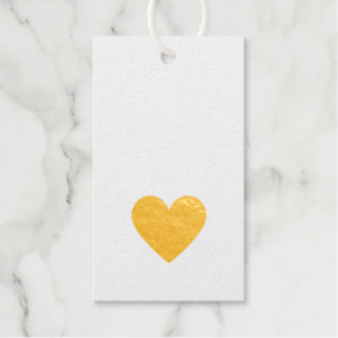 Elegant Simple Gold Heart Love Minimal Hang Gift Tags