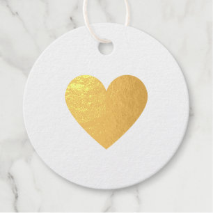 Elegant Simple Gold Heart Love Minimal Valentine Favour Tags