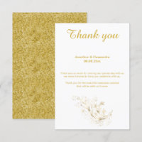 ELEGANT SIMPLE GOLD LEAF REVERSE GOLD THANK YOU