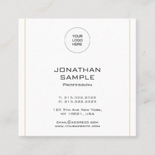 Elegant Simple Gold Template Modern Professional Square Business Card