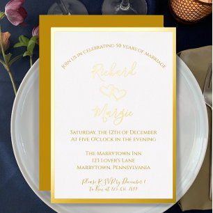 Elegant Simple Golden 50th Wedding Anniversary