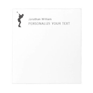     Elegant Simple Golf Player Personal Stationery Notepad