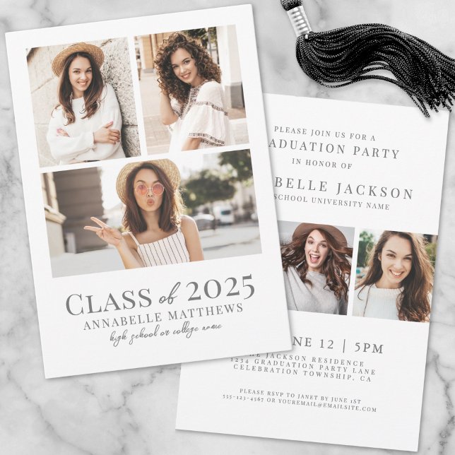 Elegant Simple Graduate Photo Graduation Party Invitation (Elegant Simple Graduate Photo Graduation Party Invitation)