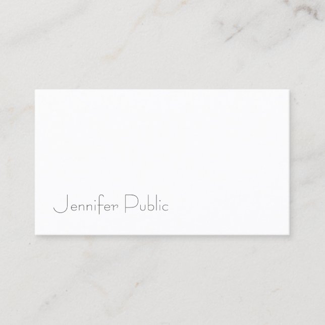 Elegant Simple Graphic Design Modern Chic Plain Business Card (Front)