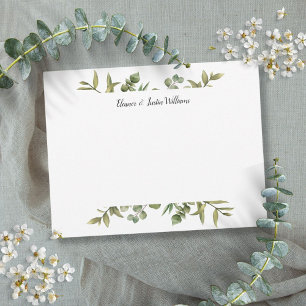 Elegant Simple Greenery Personalised Card