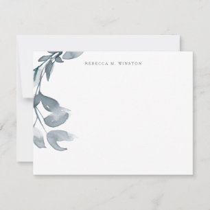 Elegant Simple Greenery Personalised Stationery Card