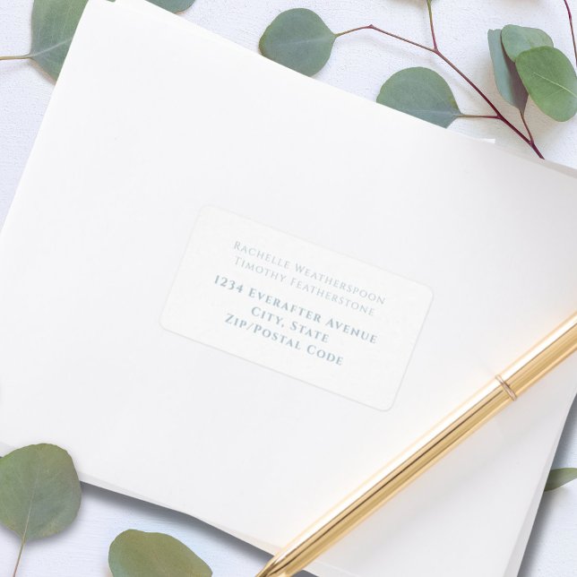 Elegant Simple Grey White Wedding Address Label (Creator Uploaded)