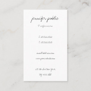 Elegant Simple Hand Script Modern Minimalistic Business Card