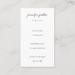 Elegant Simple Handwritten Text Script Modern Chic Business Card