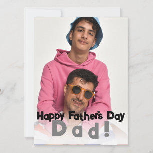 Elegant Simple Happy Father's day, For Dad Photo Holiday Card