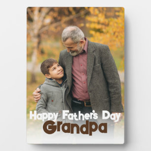 Elegant Simple Happy Father's day, grandpa Photo Plaque