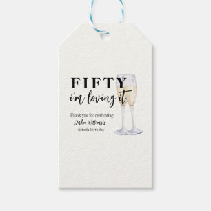 Elegant Simple I'm Loving It 50th Birthday Gift Tags