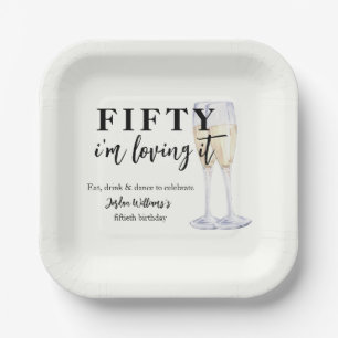 Elegant Simple I'm Loving It 50th Birthday Paper Plate