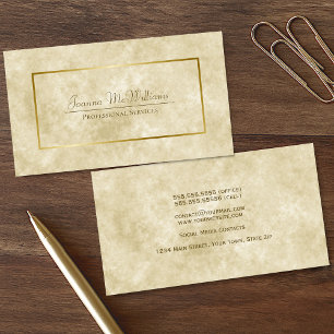 Elegant Simple Ivory & Gold Professional Business Card