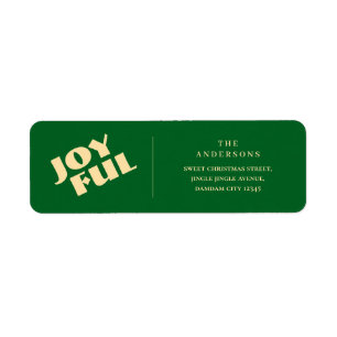 Elegant Simple Joyful Christmas Return Address