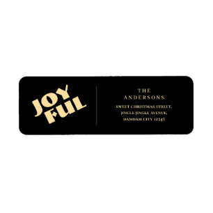 Elegant Simple Joyful Christmas Return Address