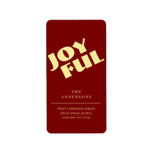 Elegant Simple Joyful Christmas Return Address Label