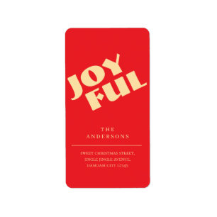 Elegant Simple Joyful Christmas Return Address Label