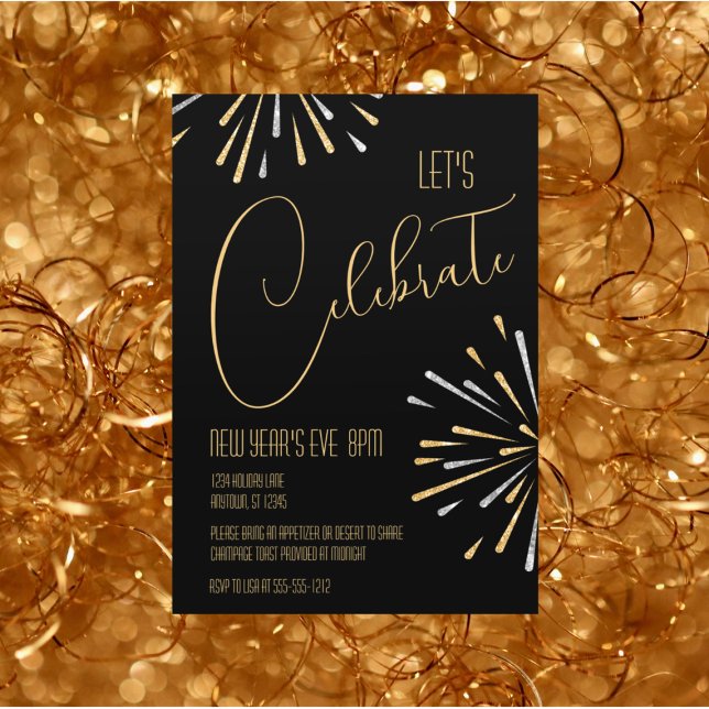 Elegant Simple Let's Celebrate New Years Eve Party (Creator Uploaded)