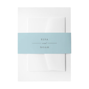 Elegant Simple light Blue Monogram Invitation Belly Band