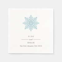 Elegant Simple light Blue Snowflake Monogram