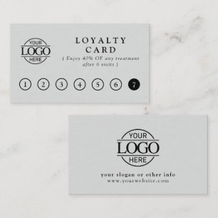 Elegant Simple Light Gray Customer Rewards Loyalty Card