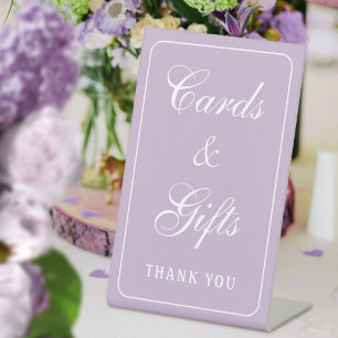 Elegant Simple Lilac Cards & Gifts Pedestal Sign