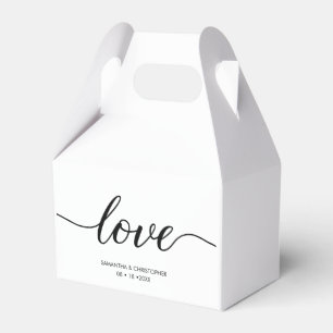 Elegant Simple Love Script Wedding custom Favour Box