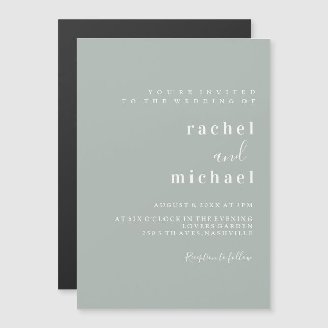 Elegant simple magnetic invitation (Front/Back)