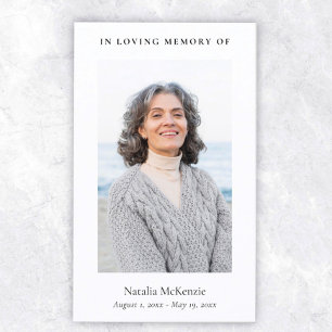 Elegant & Simple Memorial Photo Funeral Prayer Business Card