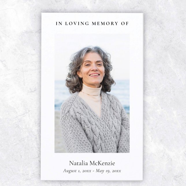 Elegant & Simple Memorial Photo Funeral Prayer Business Card (Creator Uploaded)