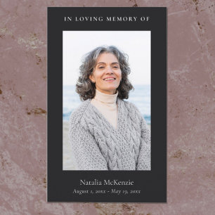 Elegant & Simple Memorial Photo Funeral Prayer Business Card