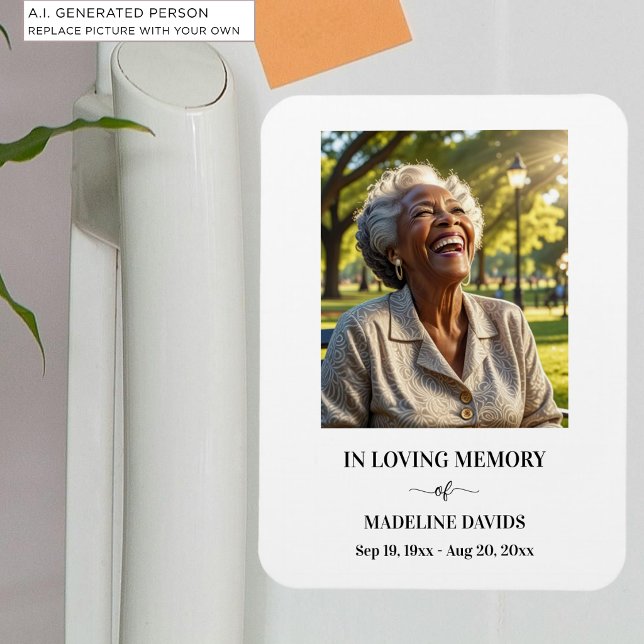Elegant Simple Memorial Photo  Magnet (Creator Uploaded)