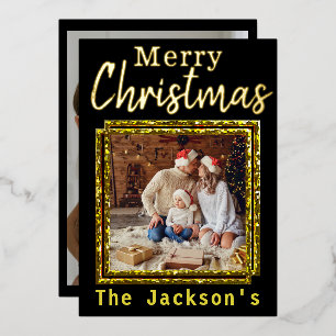 Elegant Simple Merry Christmas Family Photo Trendy