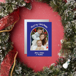 Elegant Simple Merry Christmas Photo Silver